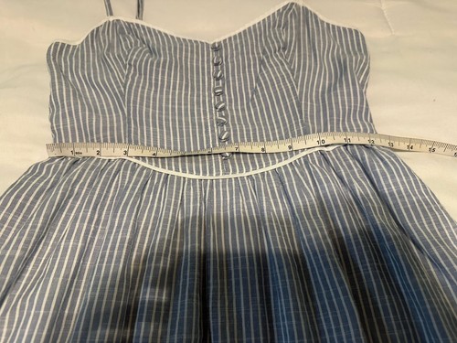 Vestido Solero Abercrombie & Fitch Azul Blanco Rayas Para Mujer Talla XS USADO EN EXCELENTE ESTADO Bolsillos - Imagen 6 de 12