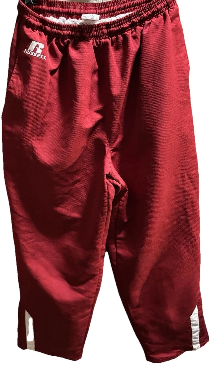 Russell Track Pants Red Windbreaker Pants Mesh Lined Ankle Zip retro ytk