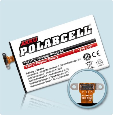 PolarCell HTC 35H00199-01M 35H00199-10M 35H00199-12M Power-Akku Batterie Accu