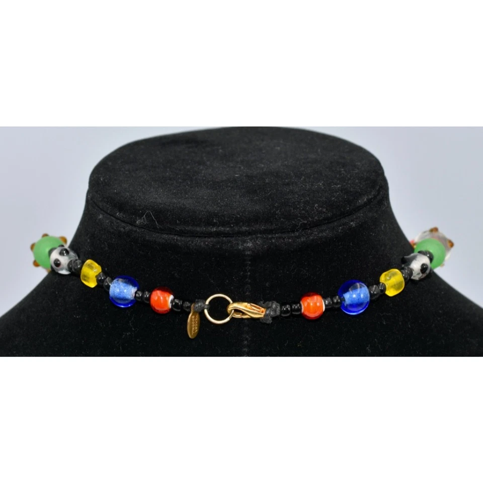 TERESA GOODALL "RUMBA" Chunky Whimsy Glass Lucite Resin 18' Necklace - Image 3 of 4