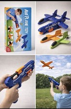 Foam Airplane Launcher Toy Set for Kids Outdoor Flying Glider Game Ages 3 