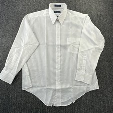 VTG Sears Luxurata White Dress Shirt NOS 16 1/2 32/33 Perma Press Korea REG CUT