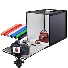 24"Photo Studio Light Box Tent Kit 160 LED Foldable Stepless Dimming Quick Setup