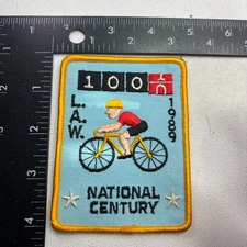 Vtg 1989 LAW League of American Wheelmen NATIONAL CENTURY Patch Bike Ride 20Z9