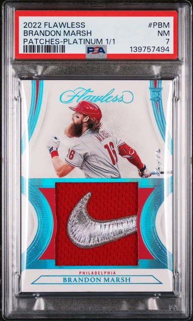 2022 Flawless Brandon Marsh Nike Logo Game Worn 1/1 Auto Angels RC 🔥