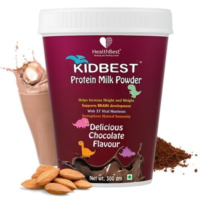HealthBest Kids Protein Milk Powder | Healthy Growing | Chocolate Flavor - 300gm