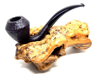 MAX CAPPS HANDCUT MICRO BLAST TRUE SWAN NECK BENT RHODESIAN ESTATE PIPE