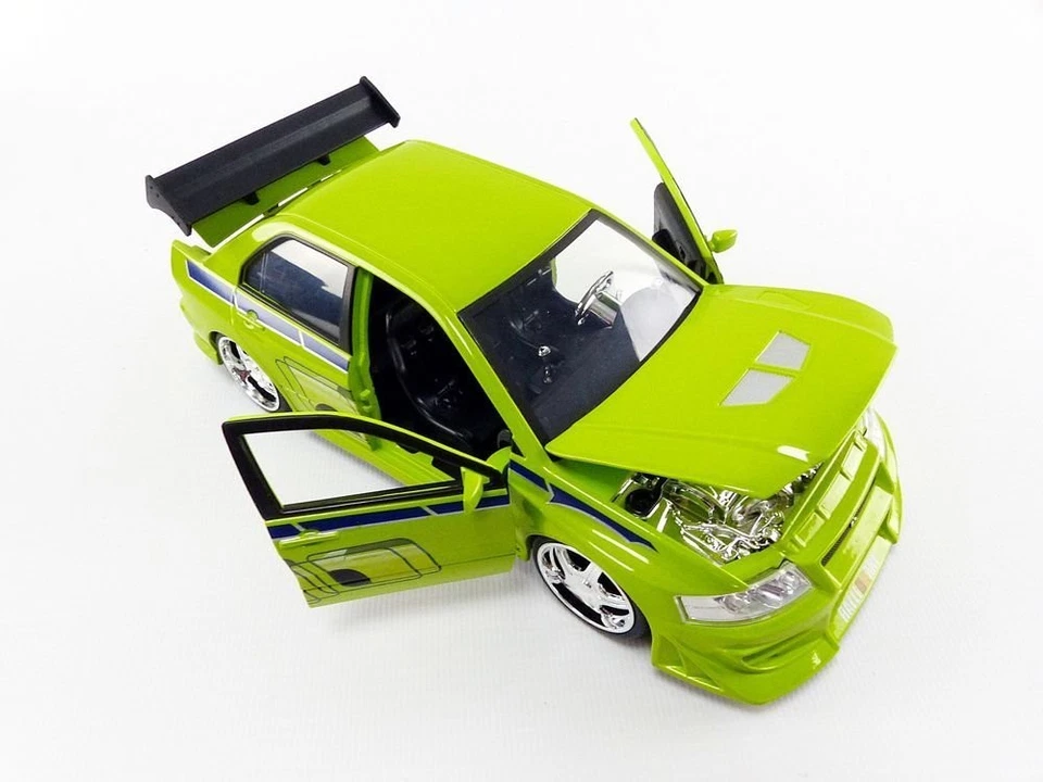 FAST FURIOUS Modello DieCast MITSUBISHI LANCER VII Verde BRIAN Scala 1/24 JADA - Immagine 3 di 4