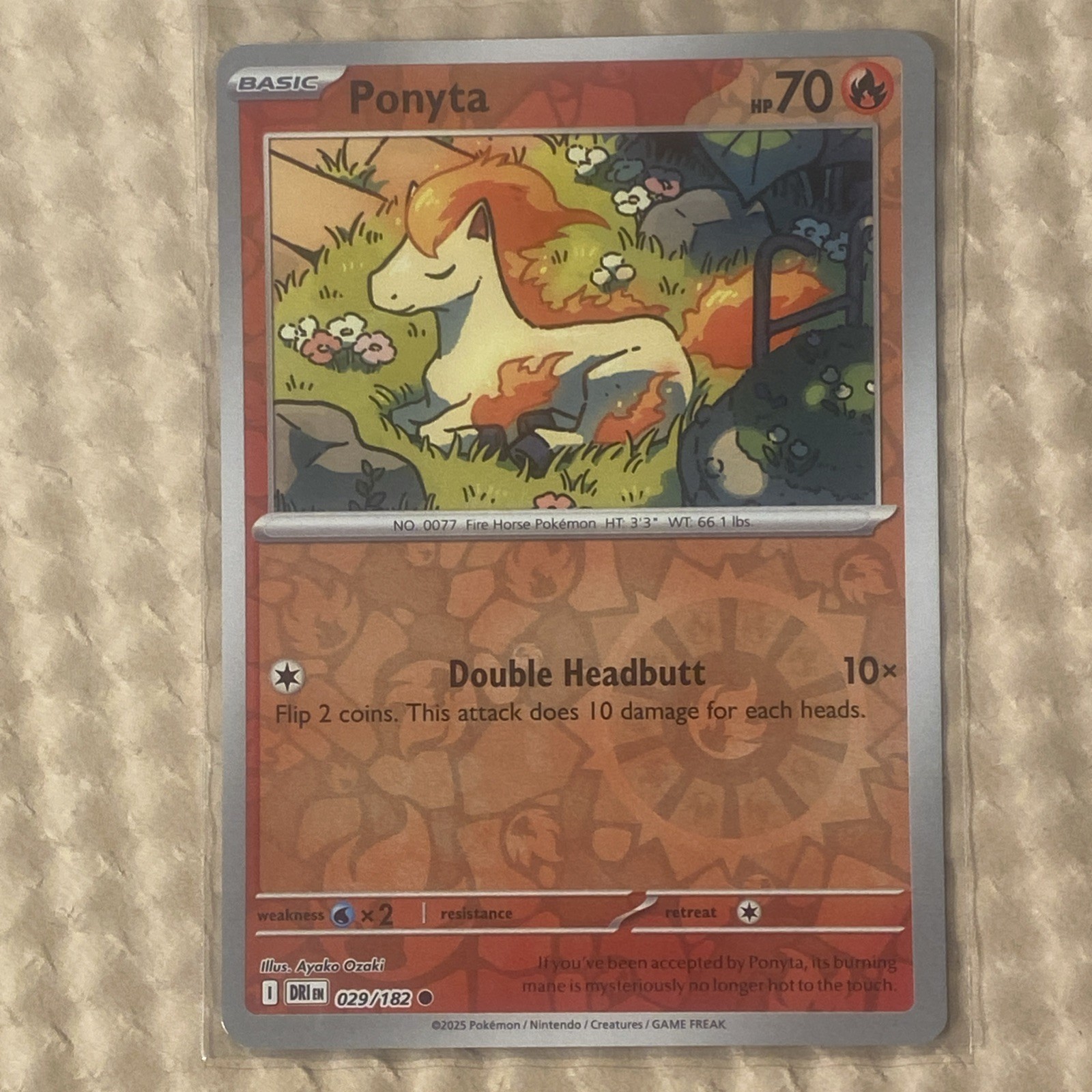 Pokemon TCG Ponyta 29/182 SV10 Destined Rivals Reverse Holo NM