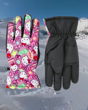 Hello Kitty Ski Gloves SIZE L/XL New color pink multicolor NEW
