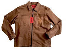 Hugo By Hugo Boss Men  s Evalom Brown Jacket With Embroidered Left Upper Pocket