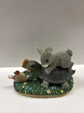 CHARMING TAILS "Steady Wins the Race " Limited Edition 89/716 Bunny/Turtle New