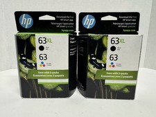 2X Genuine 2-Pack HP 63XL Black  63 Tri-Color Ink New Sealed Exp 01/2025