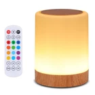 Touch Bedside Table Lamp,13 RGB Colors & 5 Brightness, USB Rechargeable Desk ...