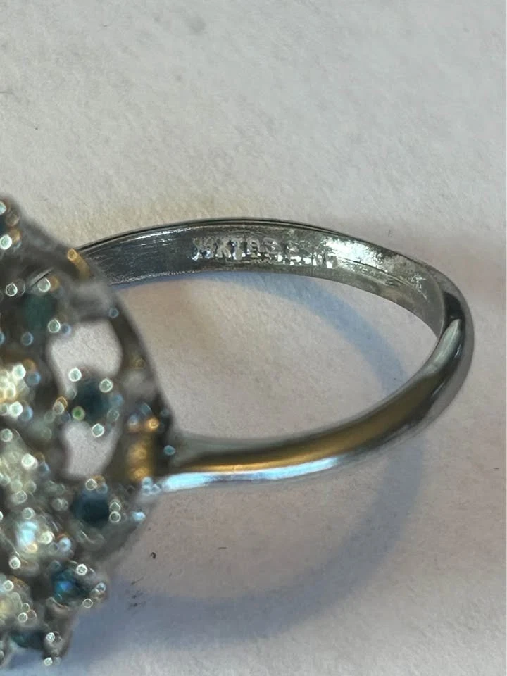 WOW $499 Circonita Cúbica Galvanizada Oro Blanco 14K Blanco/Amarillo/Negro 8 L@@K! Foto 4 de 4