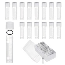50 Pcs Plastic Vials, 2ml Cryogenic Vials Small Sample Test Tubes, Transparent