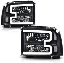 Headlight Assembly LED DRL Compatible with Ford F250 F350 F450 F550 2005-2007