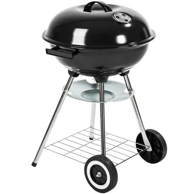 TECTAKE Kugelgrill Holzkohle Standgrill mit Deckel Grillwagen Rundgrill BBQ mit Rollen