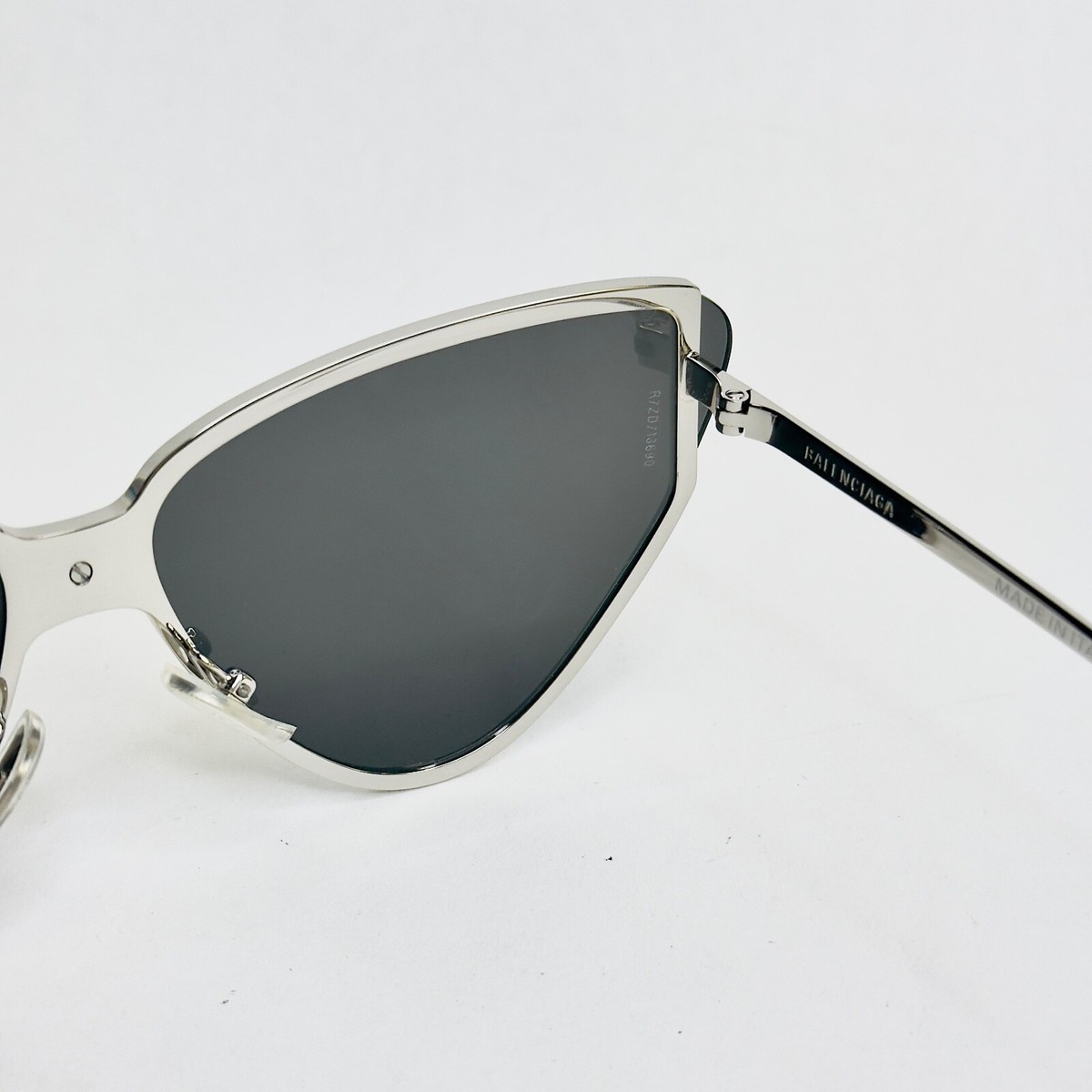 New Authentic Balenciaga BB0002S 003 Grey/Silver Mirror Shield Sunglasses Balenciaga® BB0003S Shield Sunglasses - EuroOptica main image 2