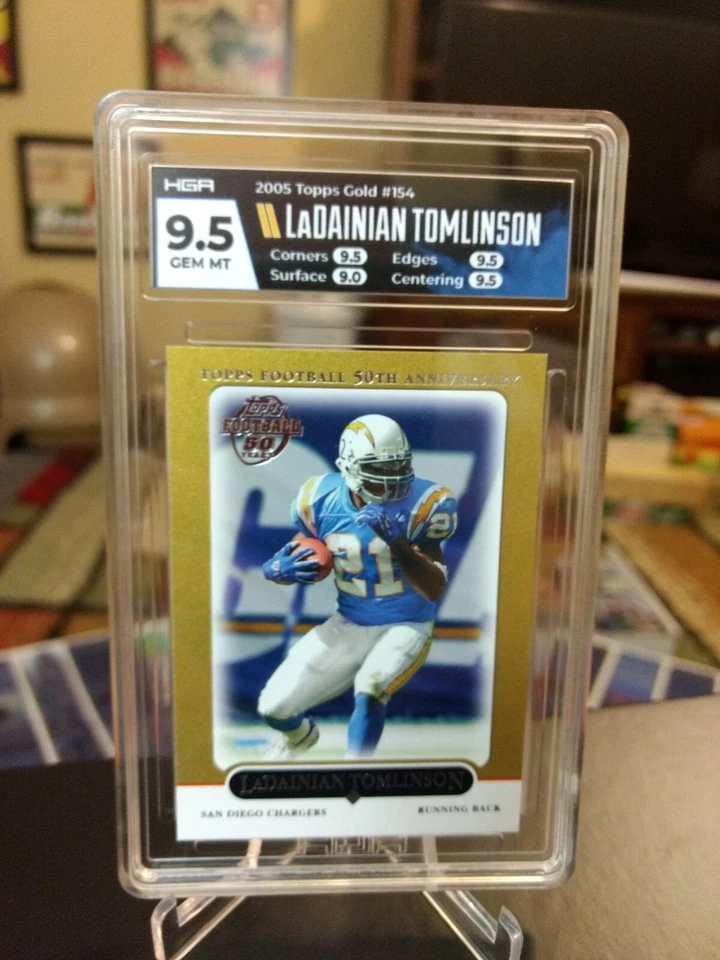 Topps Football Gold 2005 LaDainian Tomlinson Chargers #3 de 50 gema graduada como nueva Foto 3 de 4
