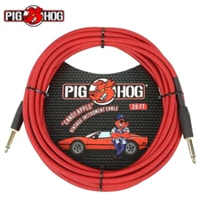 Pig Hog PCH20CA 20FT 1/4" Candy Apple Red Instrument Guitar Cable