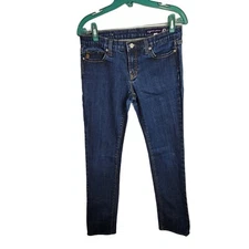 VIGOSS Jeans Straight Leg Mid Rise Dark Wash