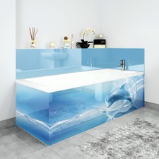 Bath Panels Printed on Acrylic - Dolphin In Water