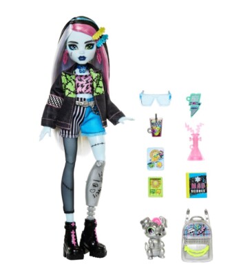 Die neue Monster High Frankie Stein Puppe mit Haustier & Zubehör für Kinder