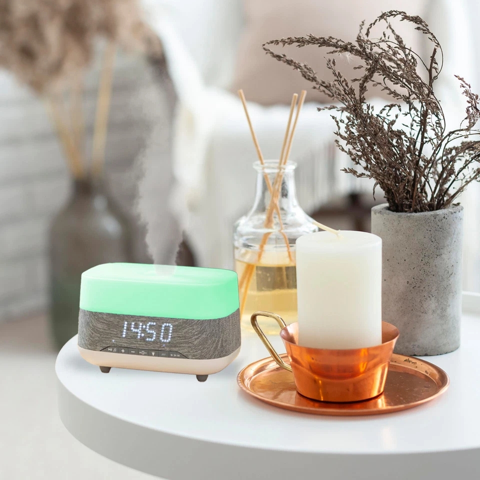 Laser Ambient Diffuser Clock Radio w/ Bluetooth Speaker & LED Light - image 4 of 4