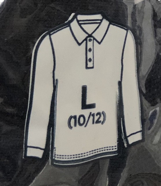 French Toast Navy Blue Uniform Long Sleeve Polo Shirt L 10/12 A4 | eBay