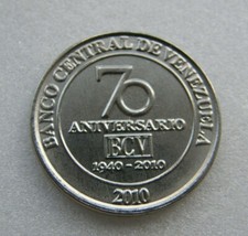 Venezuela Coin UNC 50 Centimos 2010 70th Anniversary of the Central Bank, Y#100