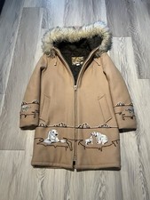 Vintage Northern Sun Embroidered Polar Bear Fur Parka Woman’s Size 10m Canada