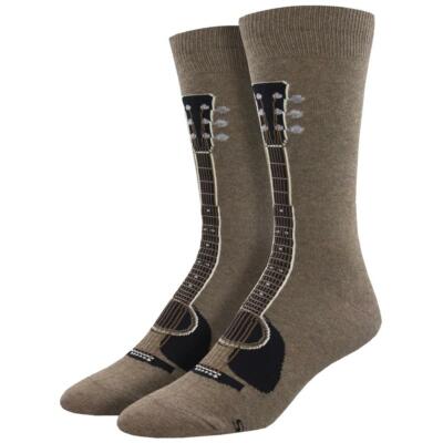 Socksmith Men's Crew Socks 6 String Guitar Music Fun Novelty Footwear