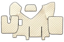 SET TAPPETI COPRICOFANO ECOPELLE CHAMPAGNE PER IVECO STRALIS HI-WAY MANUAL FRIGO