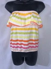 VaVa by Joy Han Rainbow Striped Cropped Top Size XS