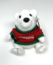 Coca Cola Vintage 1997 Bean Bag Plush Polar Bear in Coca Cola Christmas Sweater