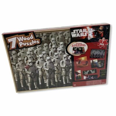 NEW Disney Star Wars The Force Awakens 7 Wood Puzzle Set with