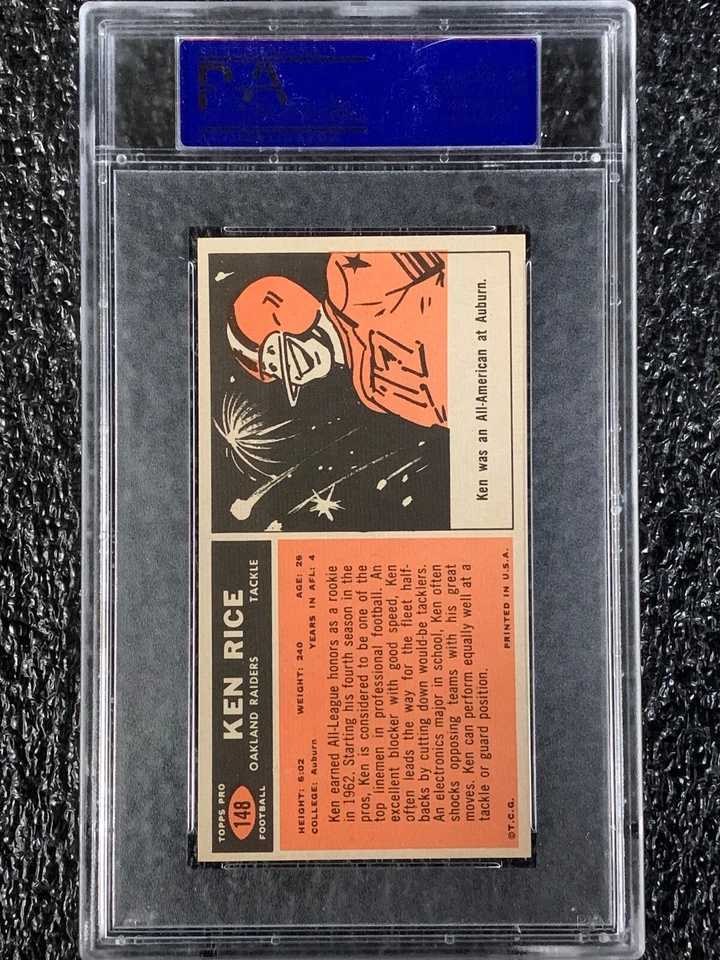 1965 Topps Football #148 Ken Rice PSA 6 - Image 2 of 2