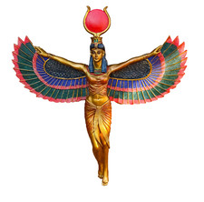 Ancient Egyptian Goddess Isis With Open Wings Wall Decor Isis Ra Deity e🎆