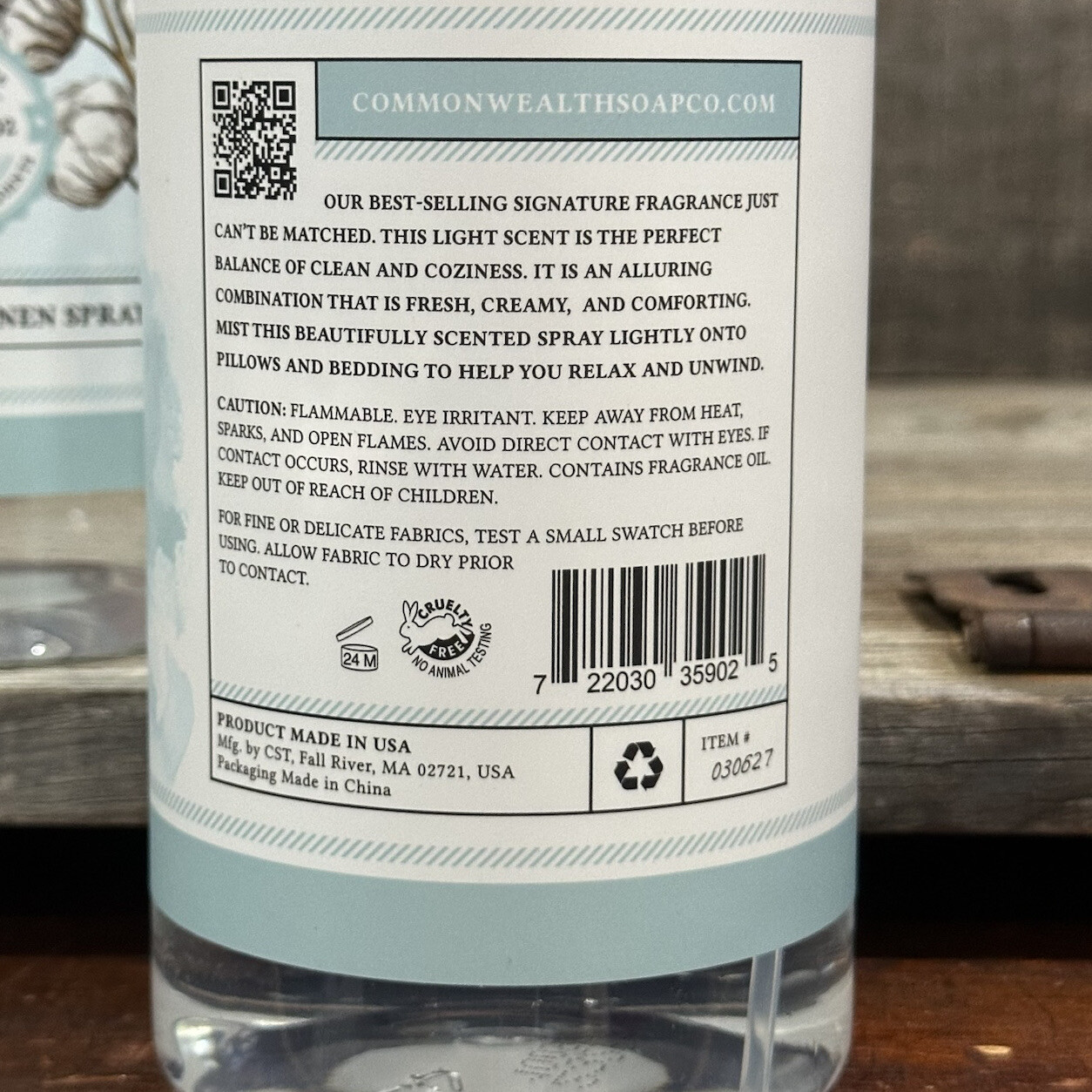 Commonwealth Soap Co. CST EGYPTIAN COTTON Fabric, Linen & Room Spray 33