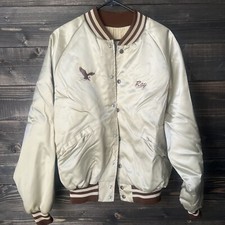 vintage king louie pro fit brown satin jacket With Big Eagle On The Back