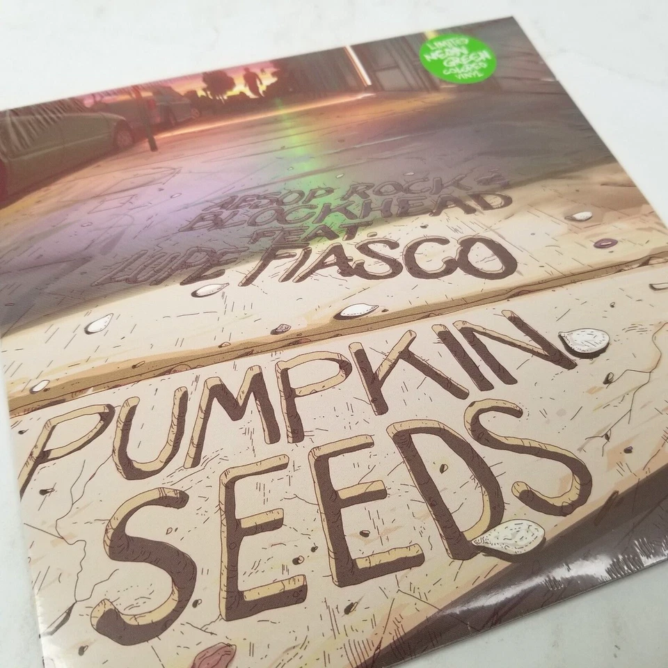 Aesop Rock Lupe Fiasco Pumpkin Seeds Limited Edition Neon Green 7" Vinyl Sealed Foto 4 de 4