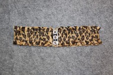 VINTAGE STRETCH GUMMI  FELL GÜRTEL GRÖSSE 70 BREITE 7 CM BRAUN GETIGERT