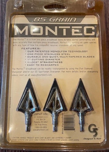 1 Packung mit 3 Montec Broadheads + 1 Packung mit 3 Montec Pre-Season - 85 gr, 1" Durchmesser - Bild 5 von 13