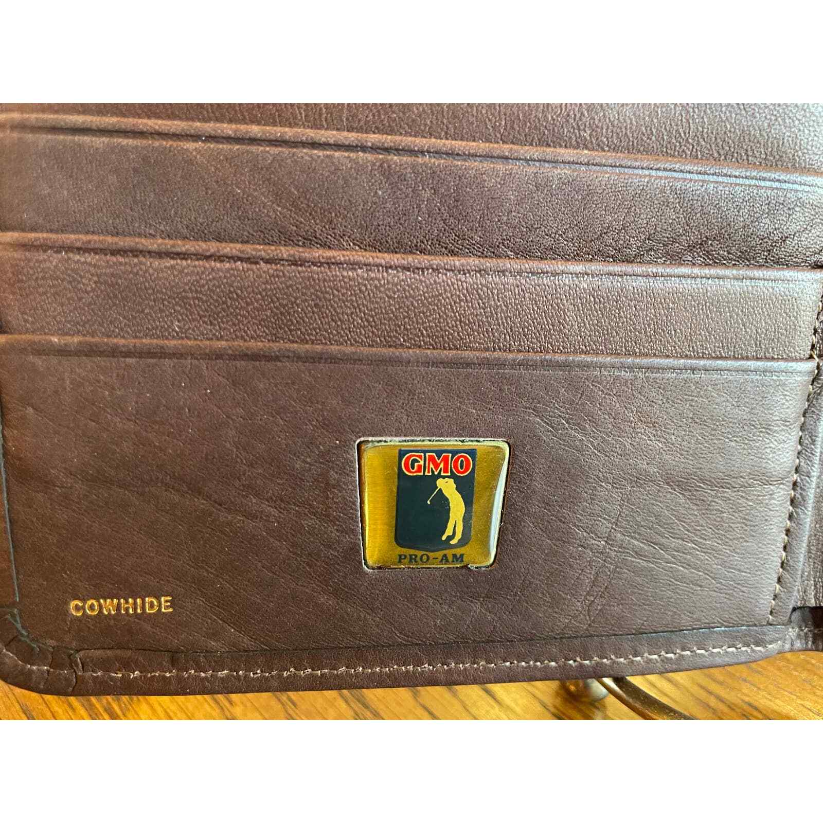 Vintage ROLFS Men's Brown Golden Circle ProAm Cowhide Leather Bifold