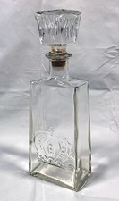 Embossed Crown Whisky Whiskey 750ml Square Cut Empty Bottle Decanter