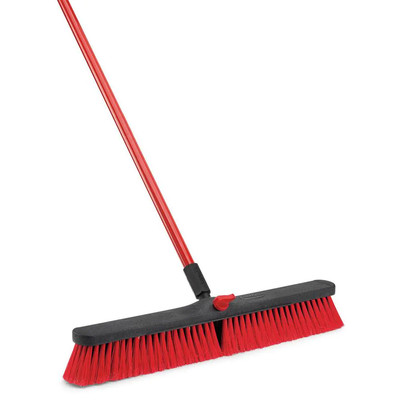 Multi-Surface Push Broom recycled PET w/Grip Steel Handle Indoor Outdoor 24 In.