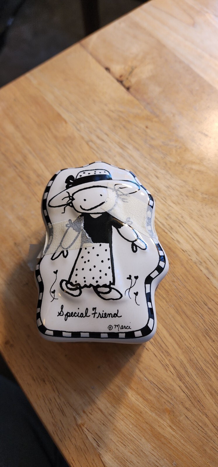 Special Friends Trinket Box Enesco Black White