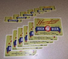6 pack Yuengling Bock Beer Label Sets 1934 Unused Never On Bottles Pottsville,Pa