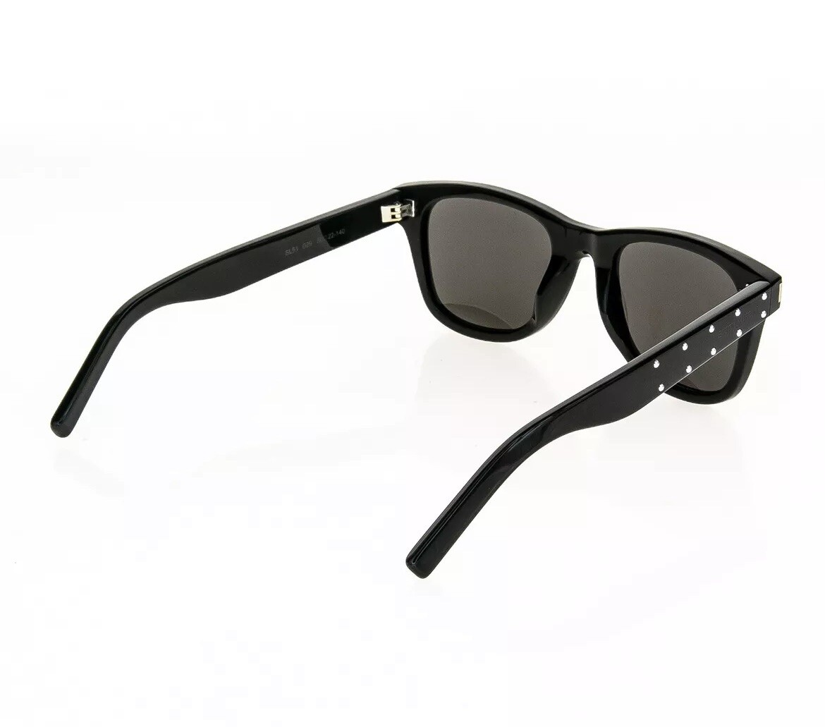 SAINT LAURENT Occhiali da sole classici unisex 50 mm VINTAGE NUOVI YSL SL51 029 metallo nero strass borchie